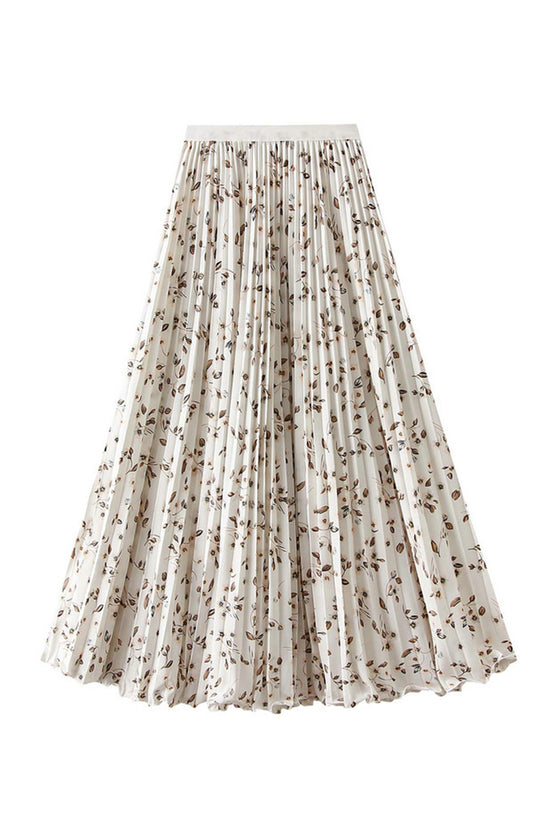 Floral Pleated Midi Skirt