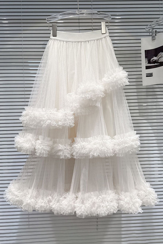Tiered Ruffle Midi Skirt