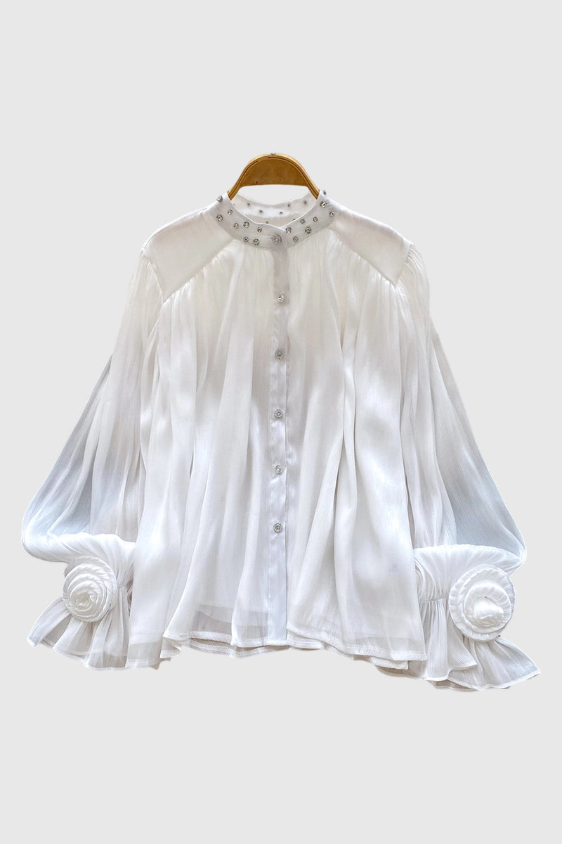 Embellished Flowing Sleeve Blouse