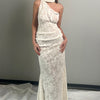 One Shoulder Pleated Maxi Gown