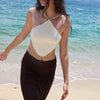 Knit Halter Handkerchief Crop Top
