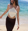 Knit Halter Handkerchief Crop Top