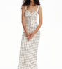 Polka Dot Ruched Strap Midi Dress