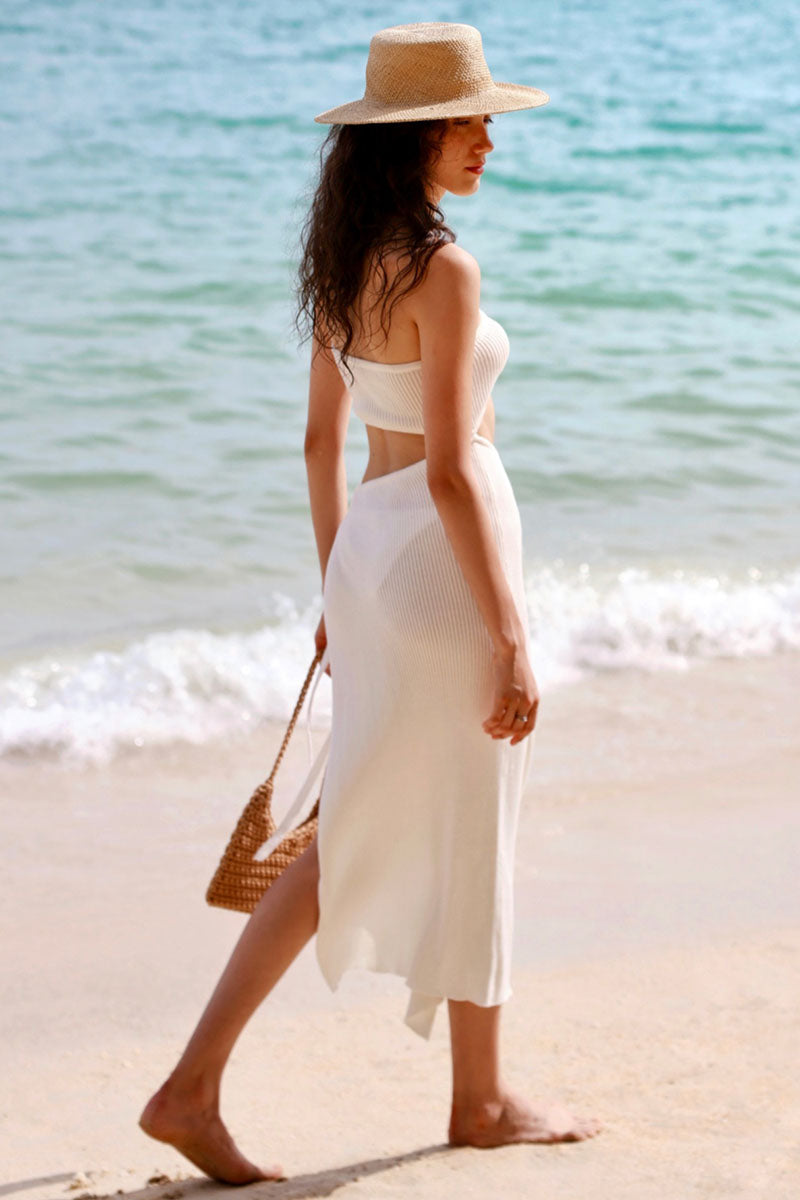 Ribbed Cutout Beach Cover Dress