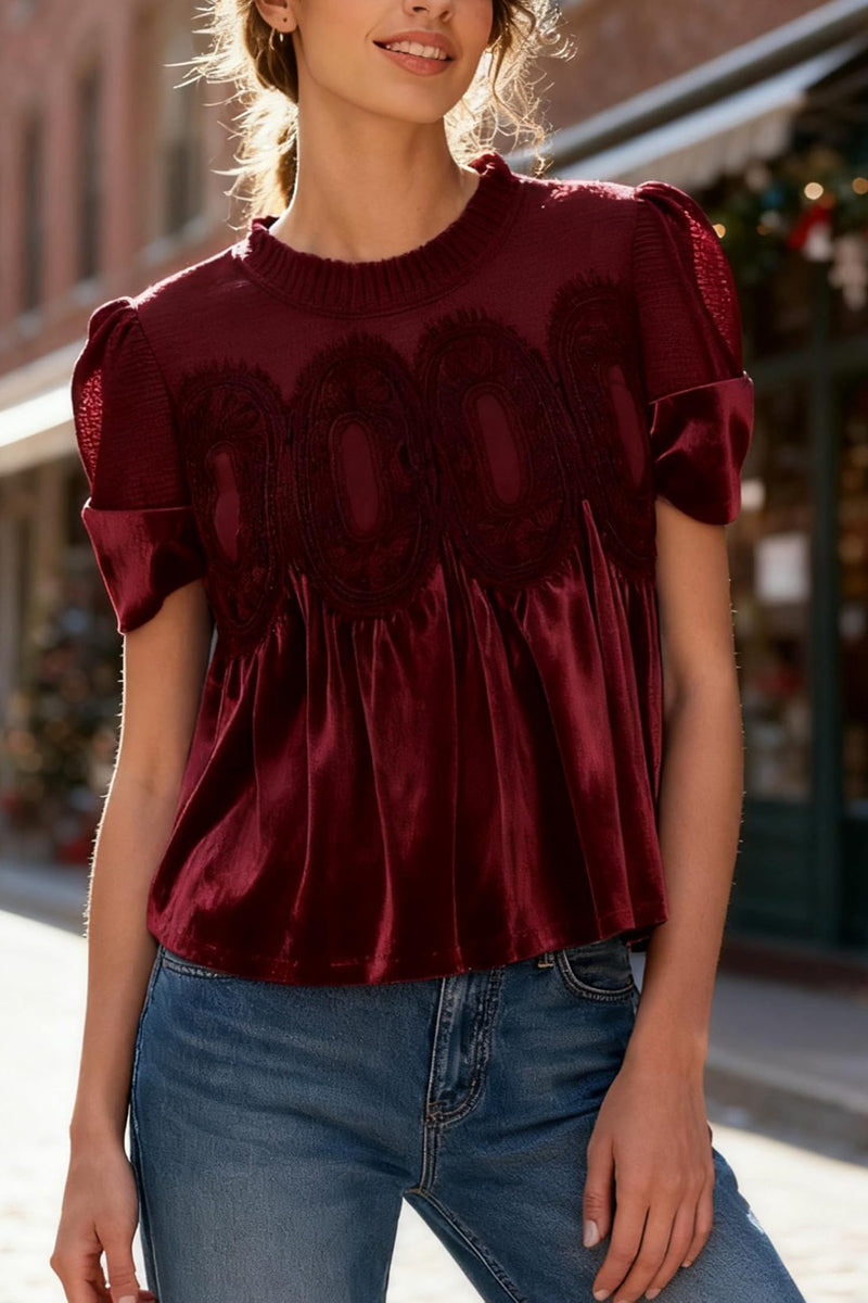 Intricate Mesh Overlay T-Shirt
