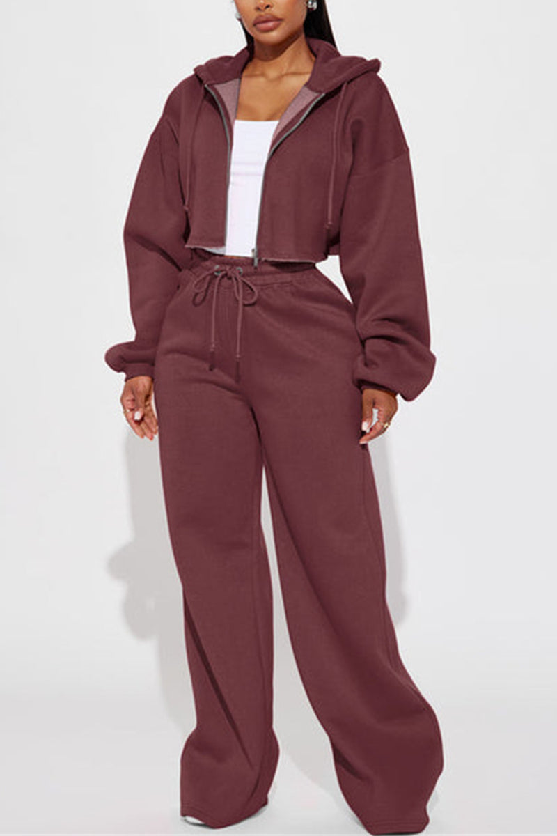 Sporty Zip Hoodie and Jogger Set
