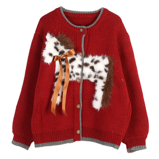 Animal Motif Button-Down Cardigan