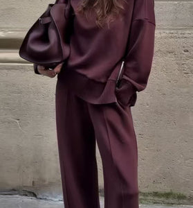 Chic Oversized Sweater and Trouser Set