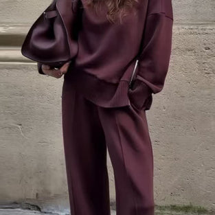 Chic Oversized Sweater and Trouser Set