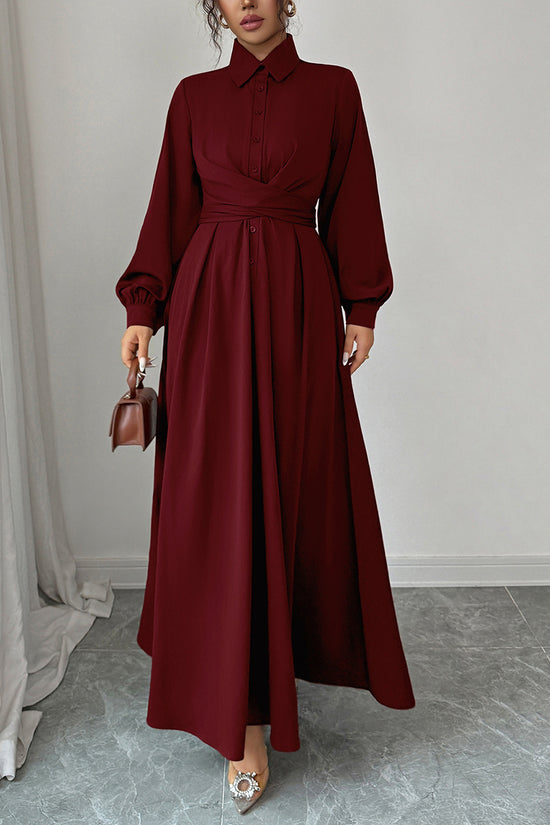 Elegant Long Sleeve Maxi Casual Dress