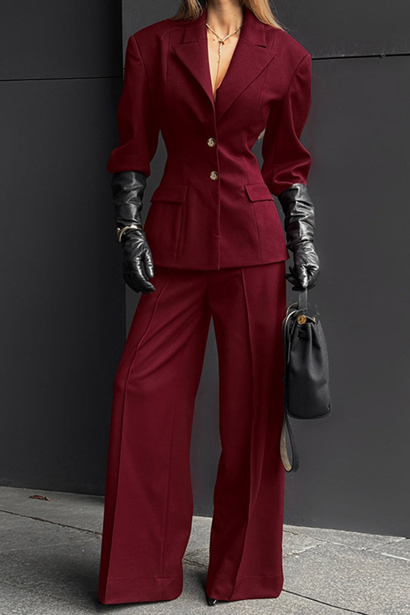Elegant Wide-Leg Suit Set