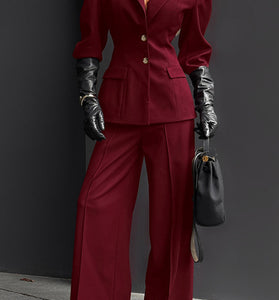 Elegant Wide-Leg Suit Set
