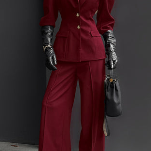 Elegant Wide-Leg Suit Set