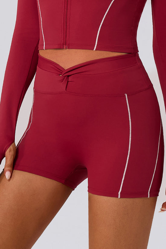 High Waist Twist Active Shorts
