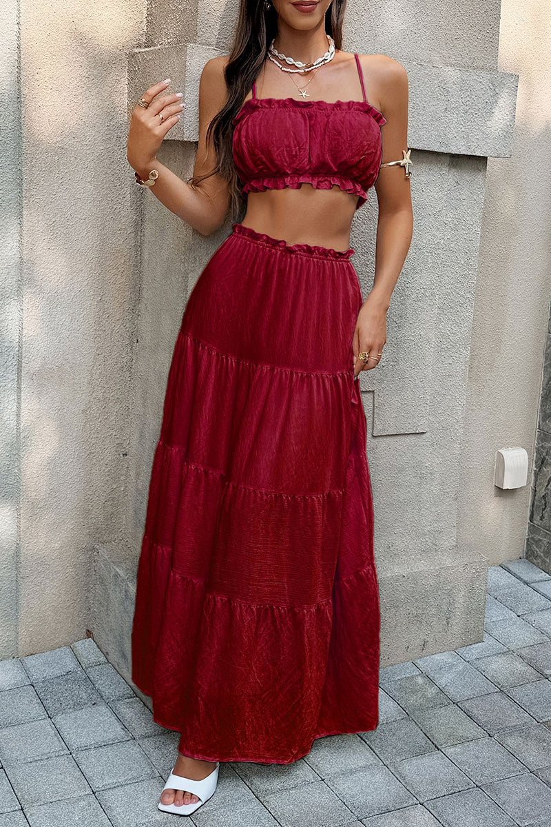 Tiered Sleeveless Skirt Set