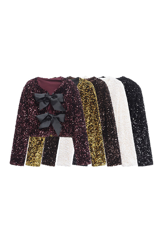 Bow Accent Textured Blazer