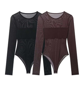 Mesh Long Sleeve Bodysuit