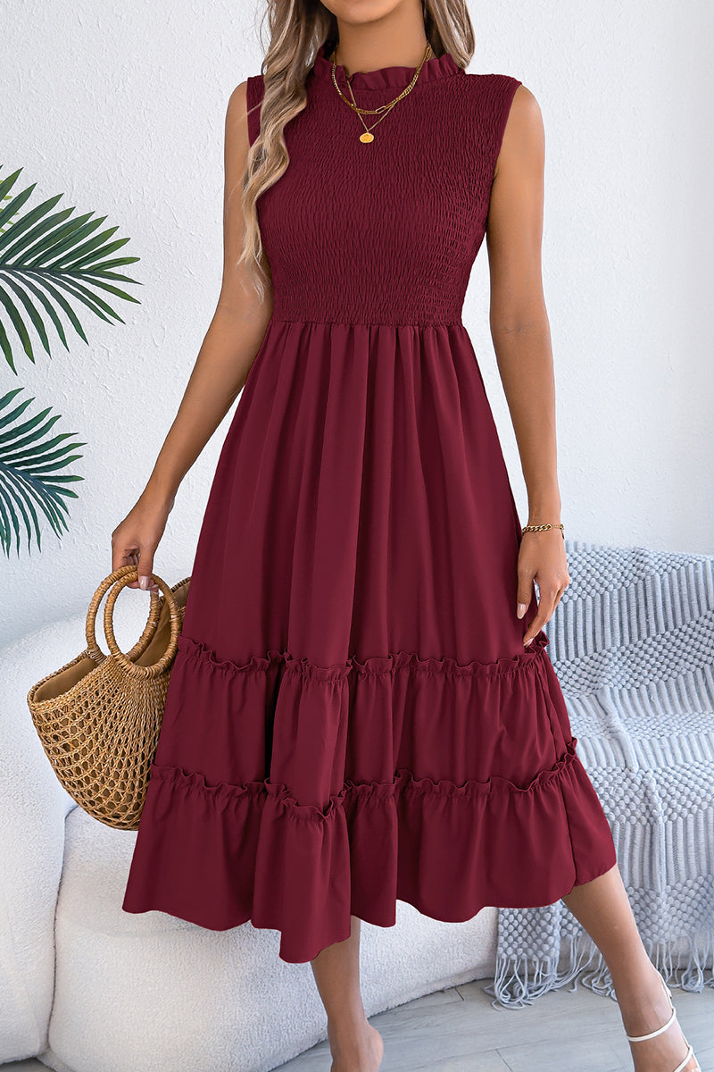 Sleeveless Smocked Casual Dress