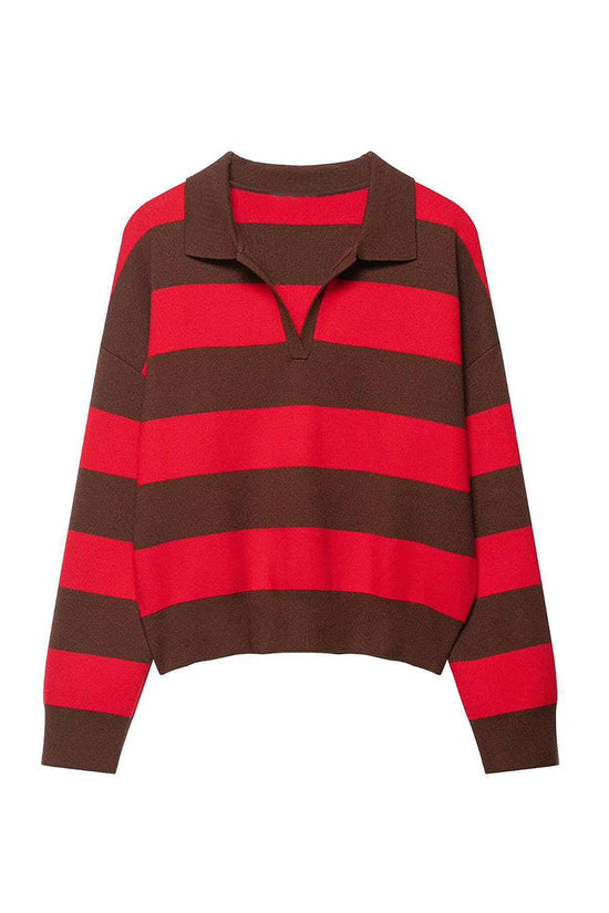 Striped V-Neck Sweater