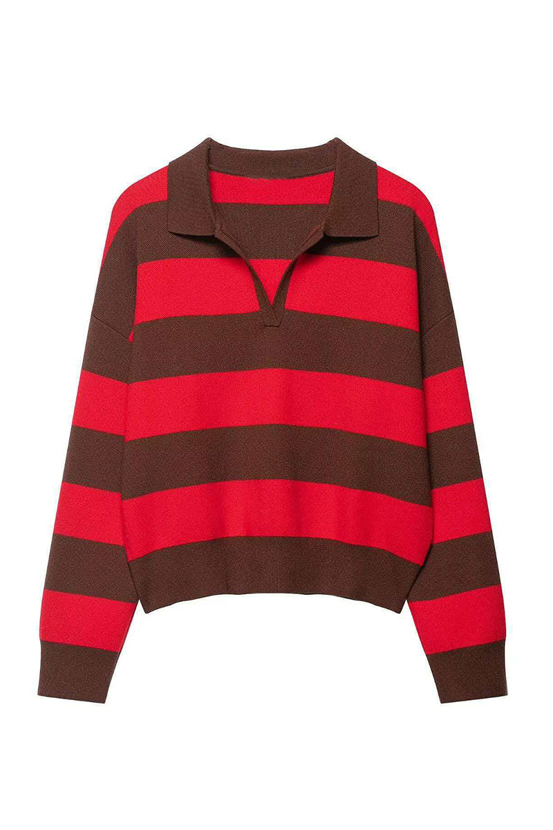 Striped V-Neck Sweater