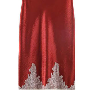 Elegant Lace Trim Midi Skirt