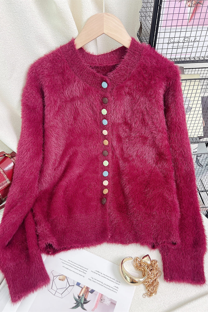 Cozy Button-Embellished Cardigan