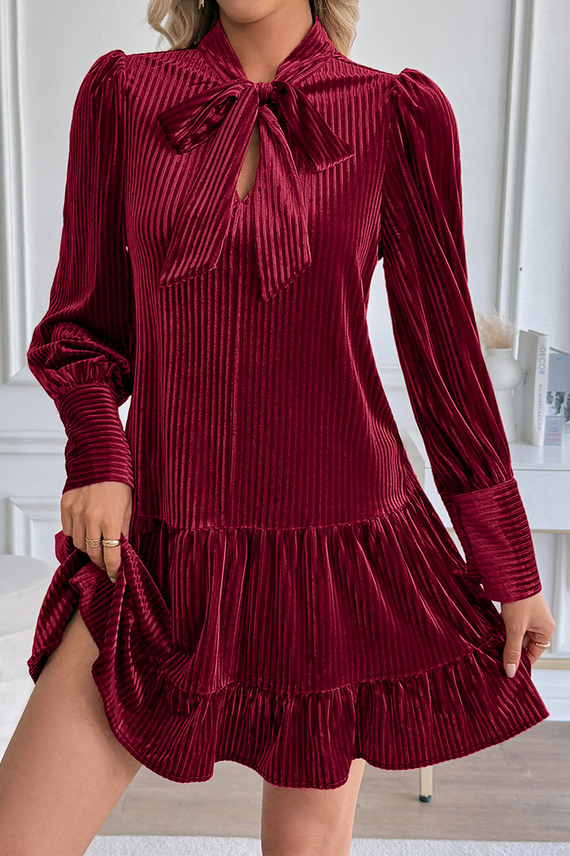 Elegant Bow Tie Casual Dress