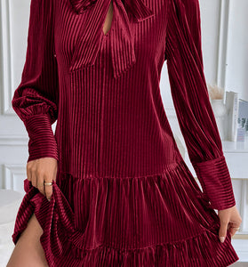 Elegant Bow Tie Casual Dress
