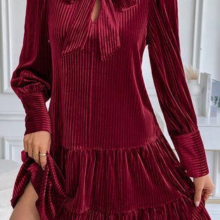 Elegant Bow Tie Casual Dress