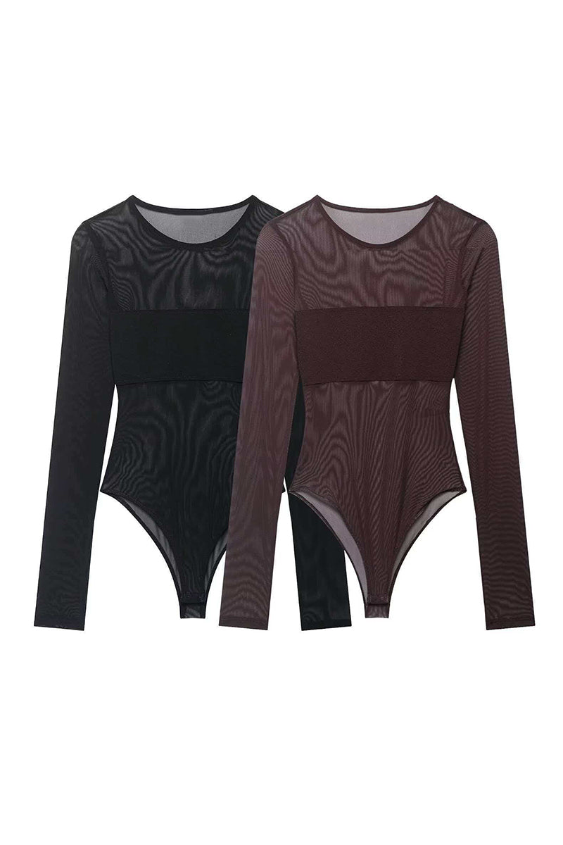 Mesh Long Sleeve Bodysuit