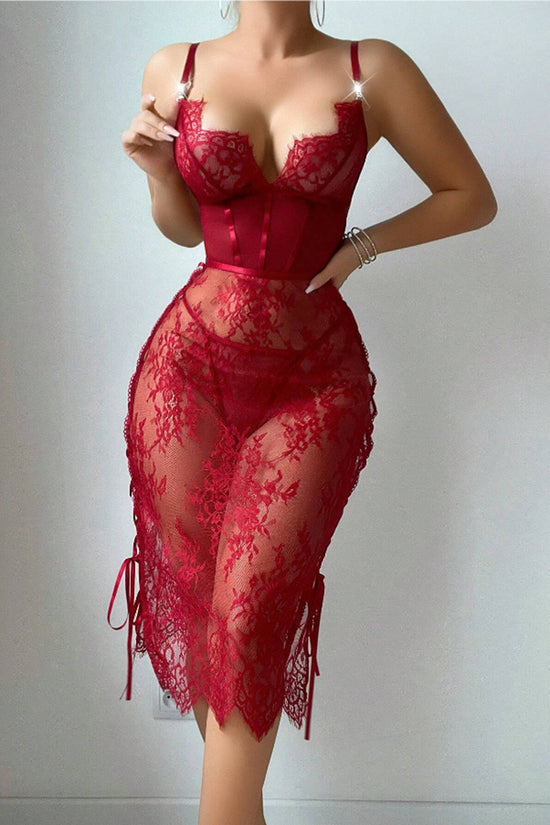 Elegant Lace Corset Lingerie Dress