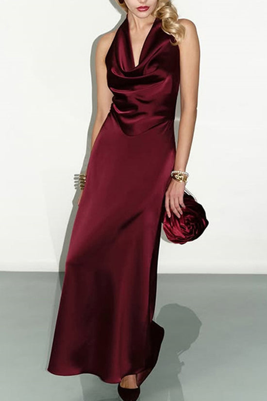 Sleek Halter Maxi Dress