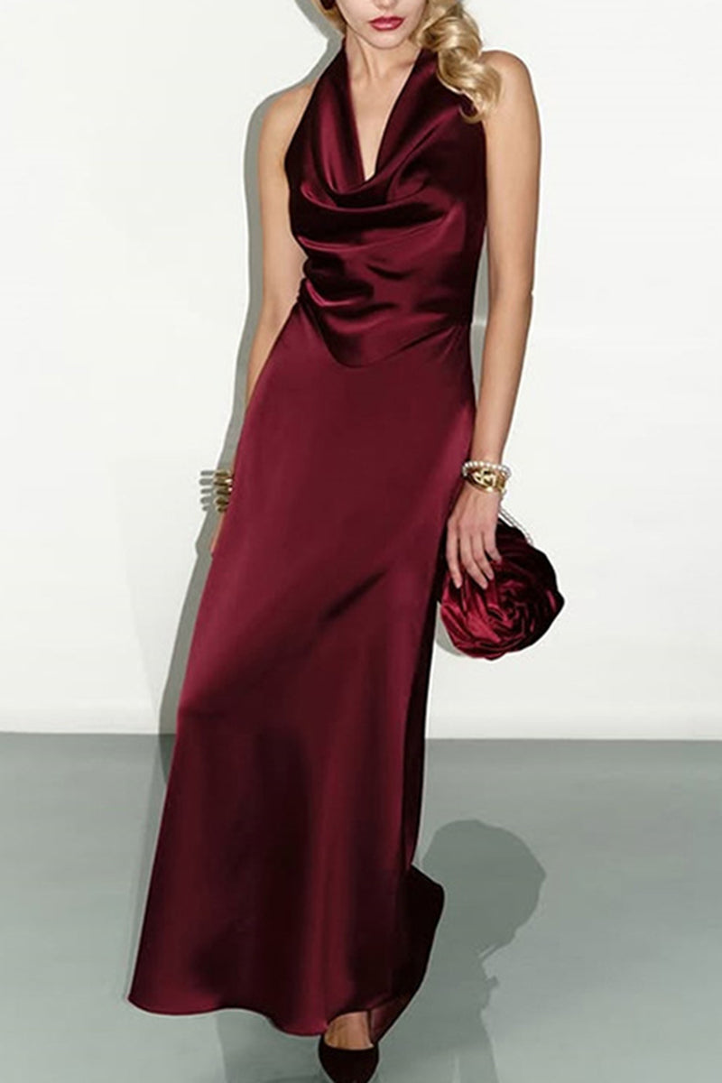 Sleek Halter Maxi Dress