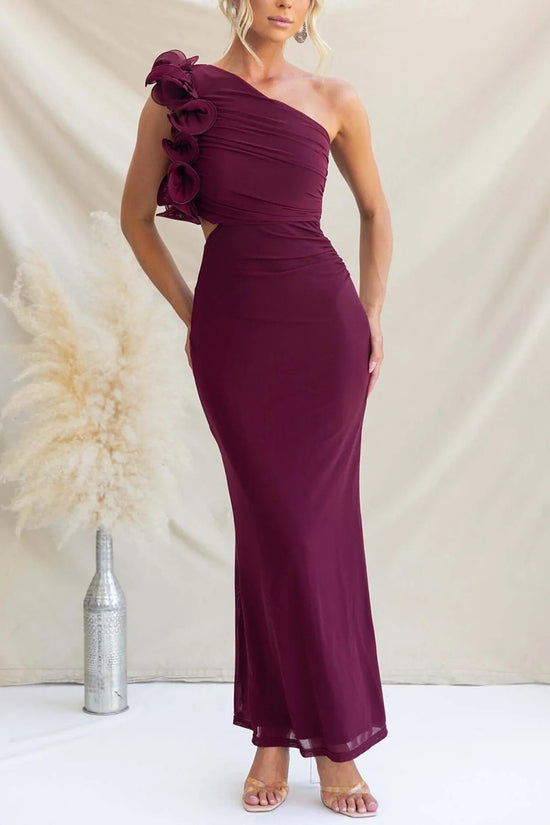 Elegant One-Shoulder Casual Maxi Dress