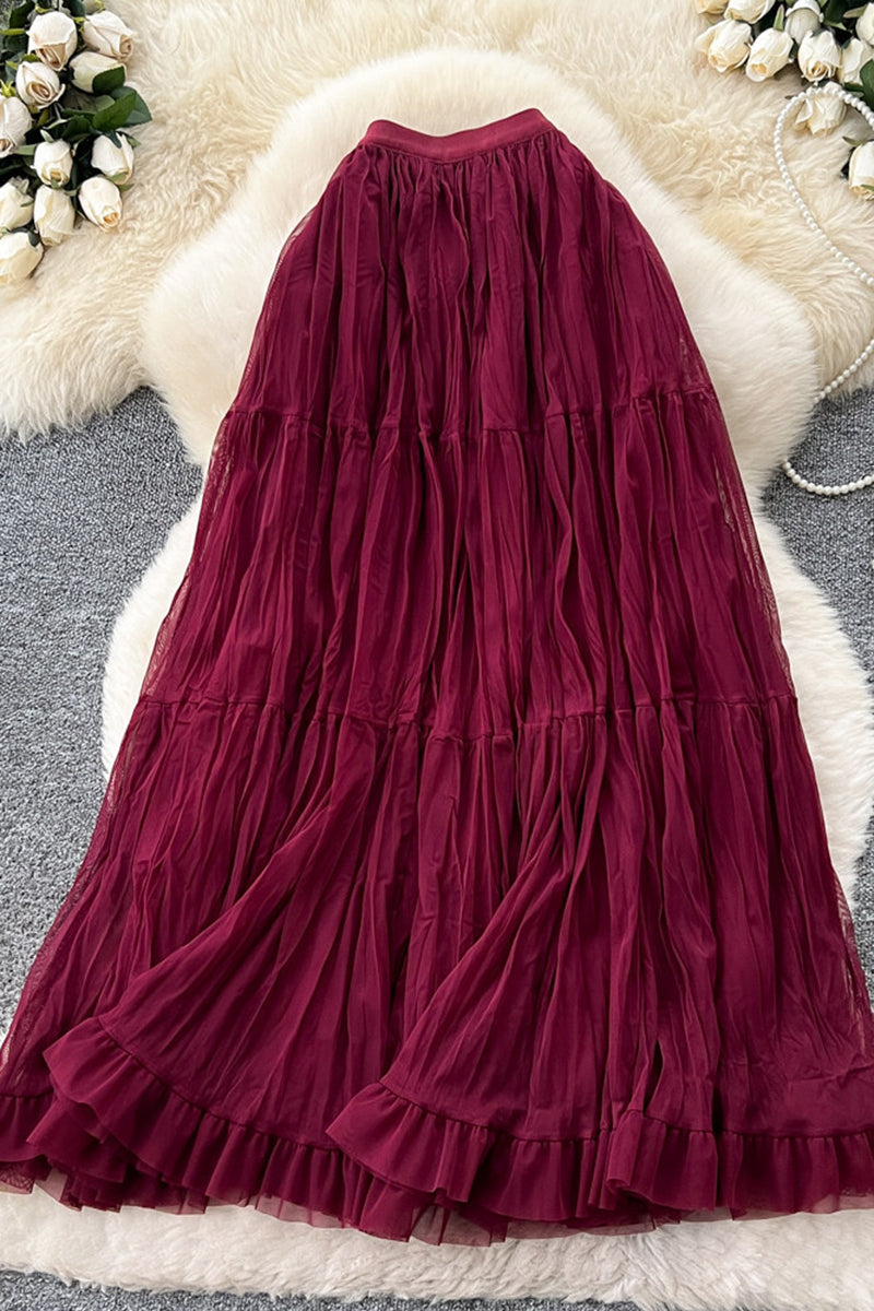 Elegant Tiered Midi Skirt