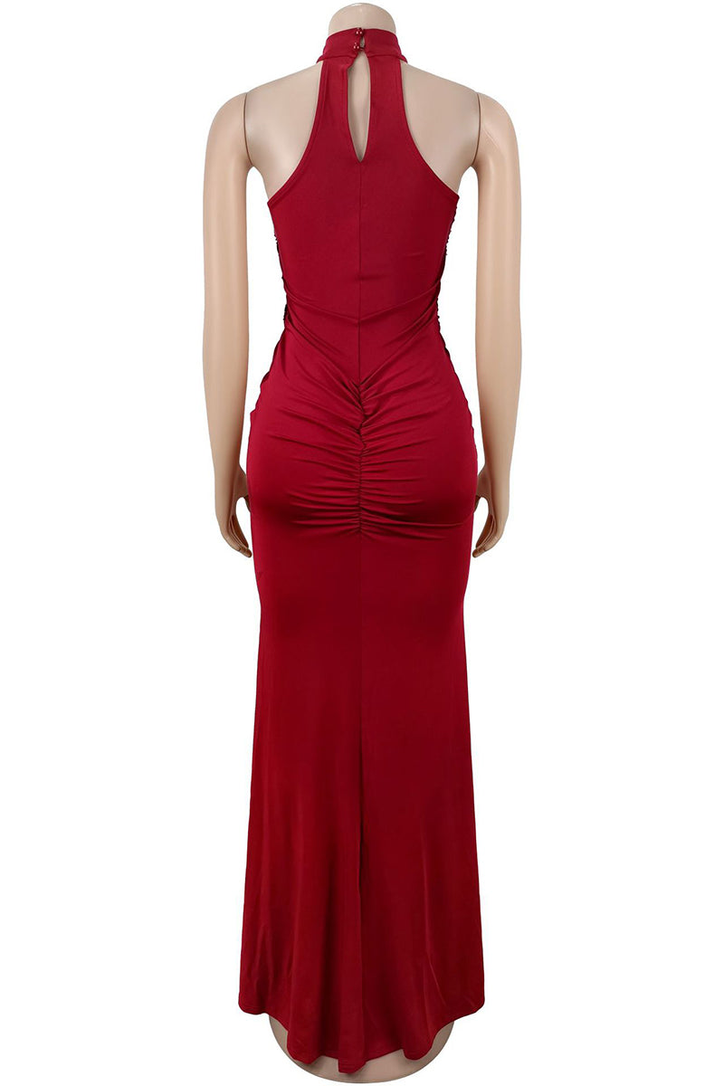 Sleeveless Sequined Bodycon Evening Dress