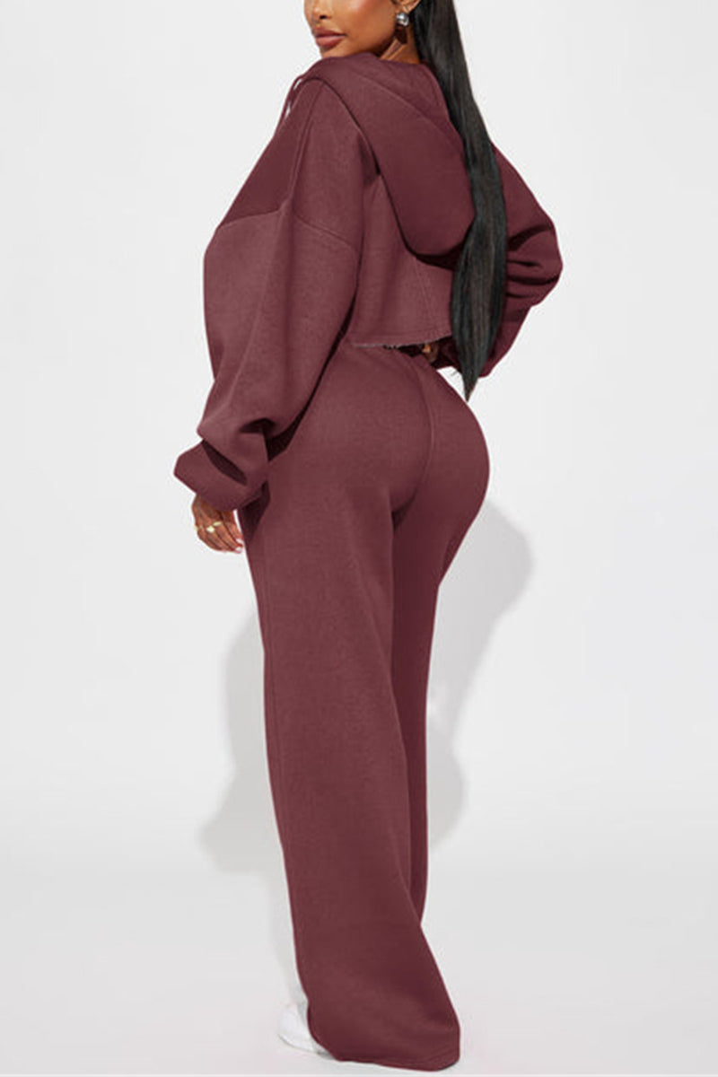 Sporty Zip Hoodie and Jogger Set