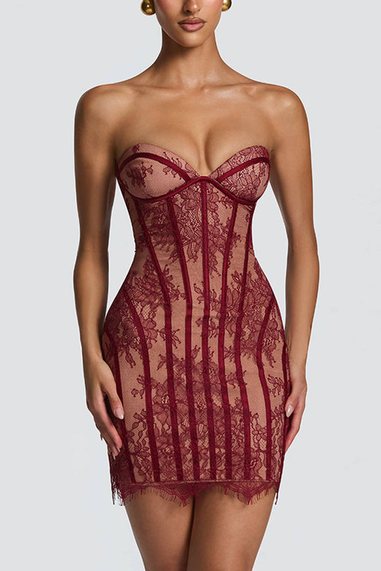 Strapless Floral Bodycon Dress