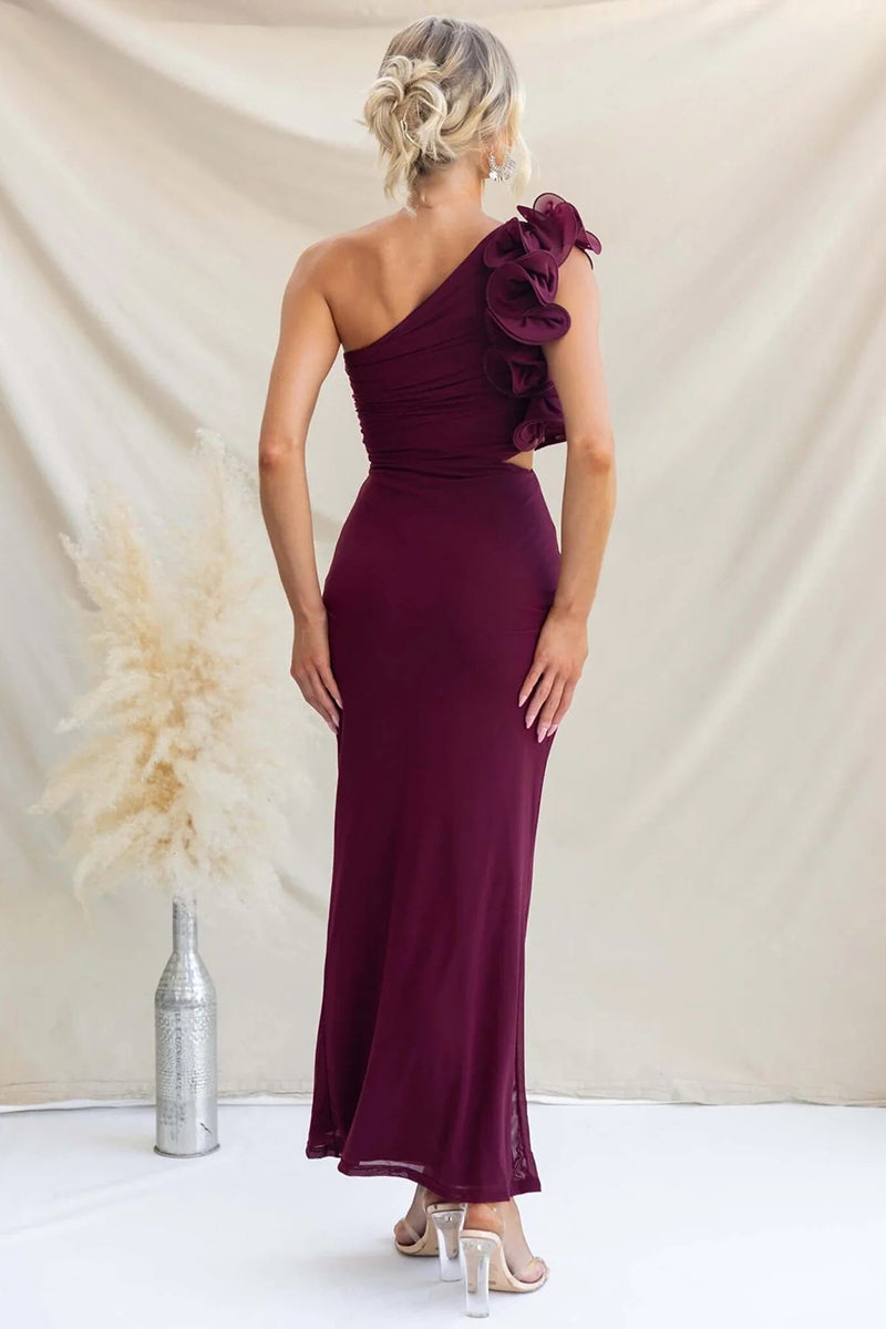 Elegant One-Shoulder Casual Maxi Dress
