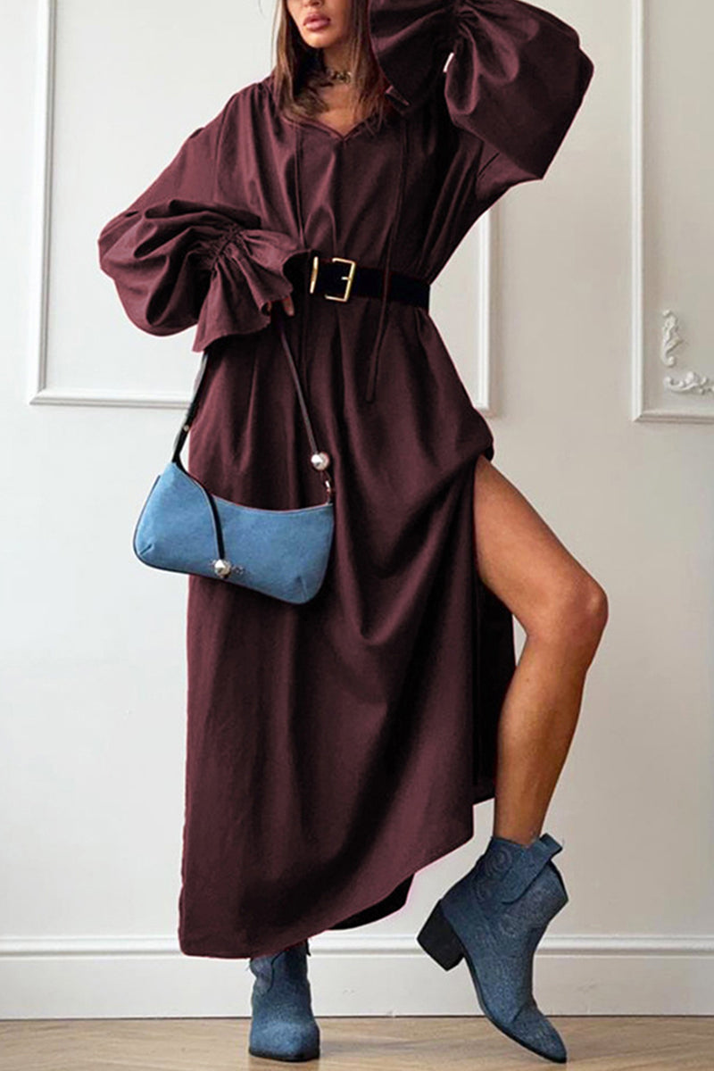 Elegant Long Sleeve Midi Dress