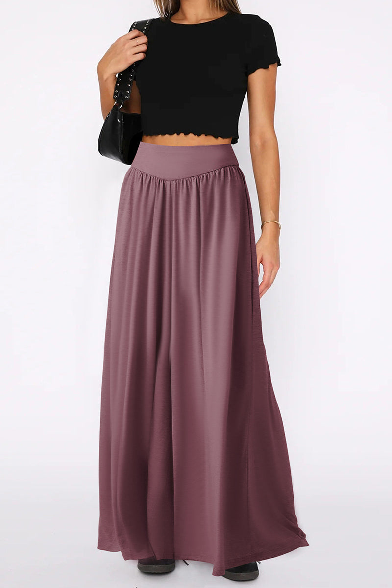Flowing Wide-Leg Casual Pants