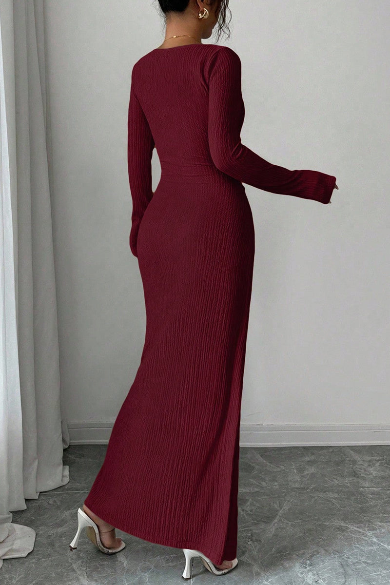 Elegant Long Sleeve Bodycon Casual Dress