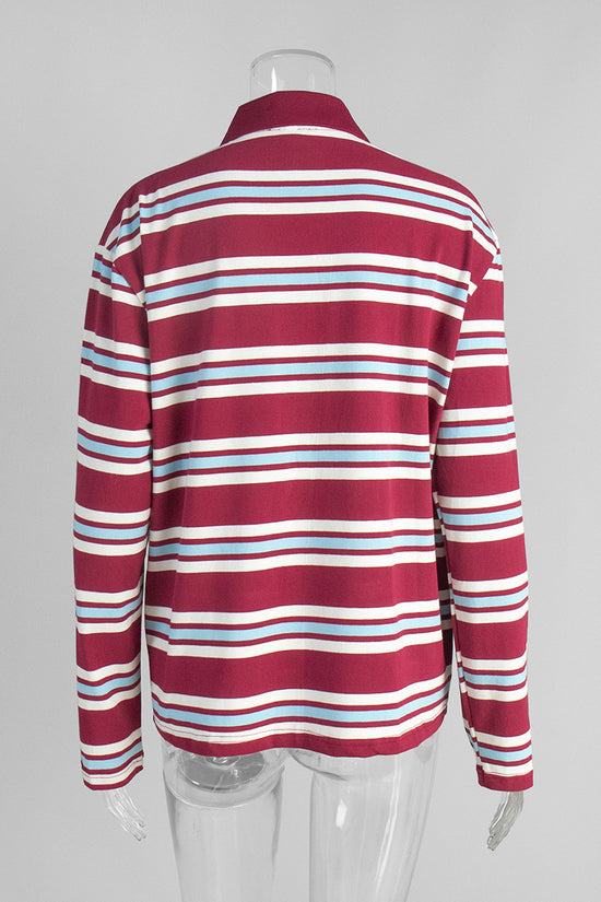 Striped Collared Long Sleeve Shirt