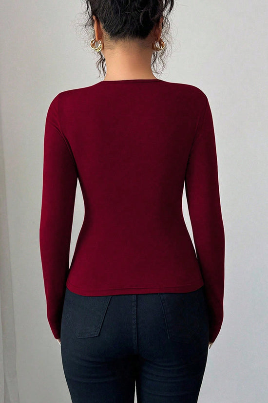 Ring Detail Long Sleeve Top