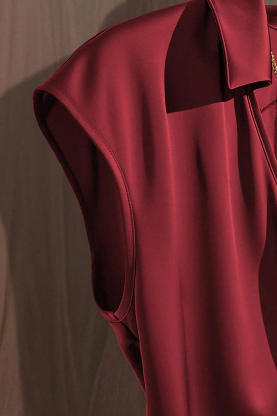 Draped Sleeveless Wrap Blouse