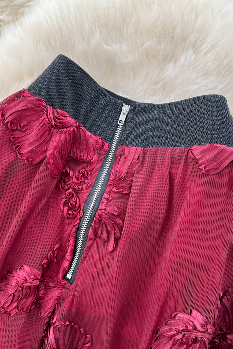 Floral Detail Midi Skirt