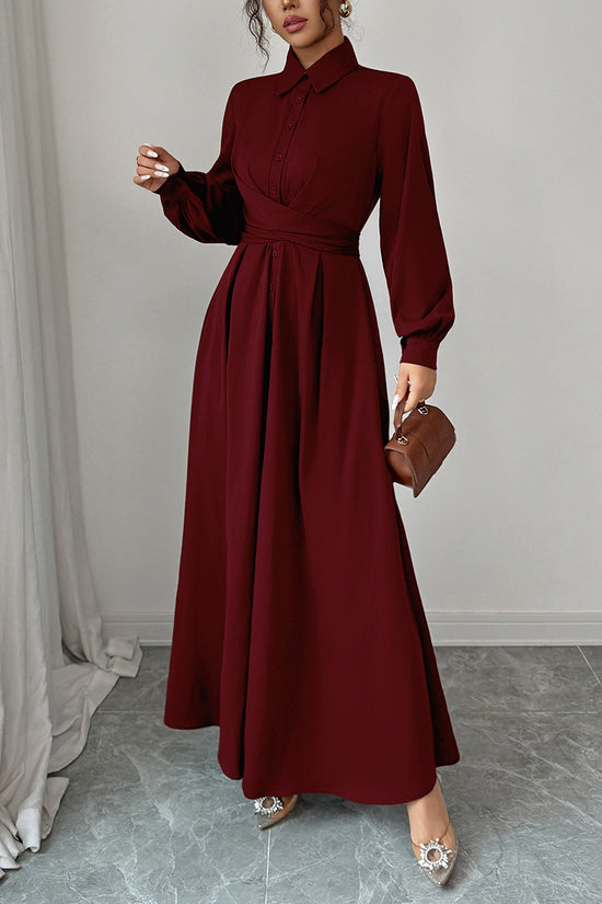 Elegant Long Sleeve Maxi Casual Dress