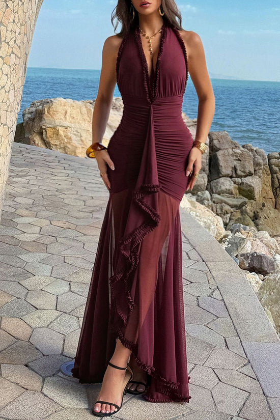 Elegant Halter Maxi Dress