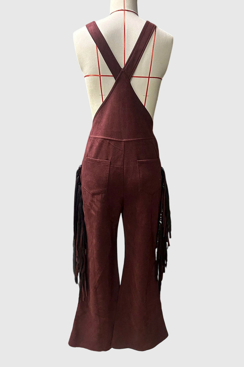 Fringe Pocket Buttoned Jumpsuit