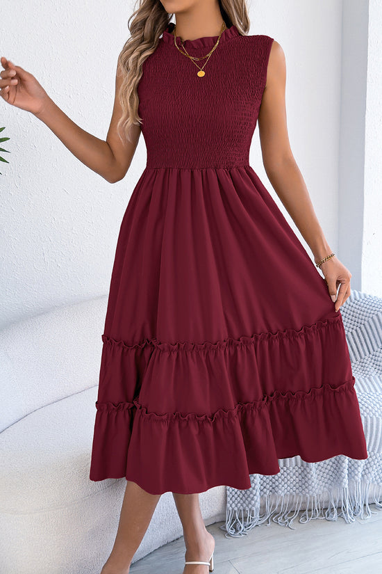 Sleeveless Smocked Casual Dress